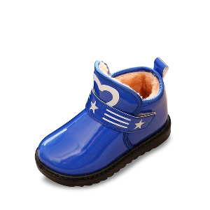 Παιδικές χειμωνιάτικες μπότες για αγόρια και κορίτσια από τεχνητό δέρμα και με βελούδινη επένδυση κόκκινο, μαύρο, μπλε