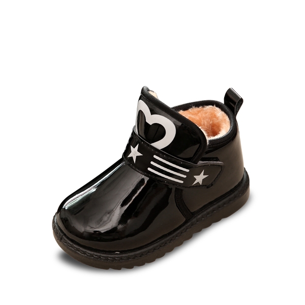 Детски зимни боти за момчета и момичета от изкуствена кожа и с кадифена подплата червени, черни, сини