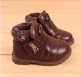 Παιδικές μπότες για το  φθινόπωρο την  άνοιξη και το χειμώνα για αγόρια από συνθετικό δέρμα και με ζώνες - μαύρο και καφέ, χρώμα