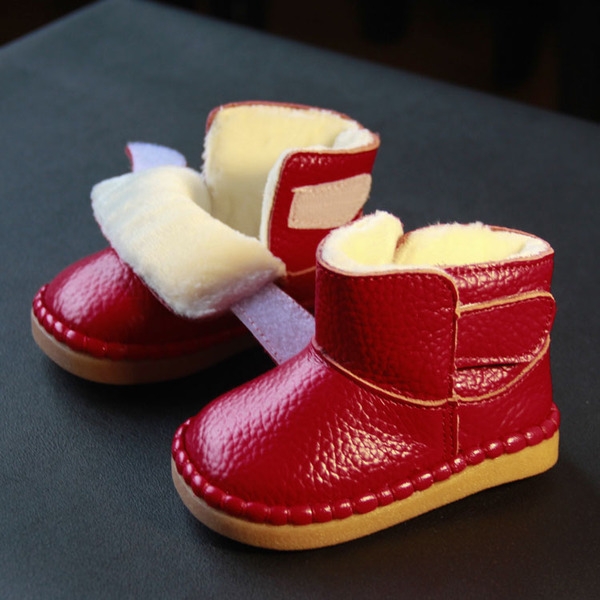 Детски боти за момичета с лепки в бял, червен, розов, жълт цвят