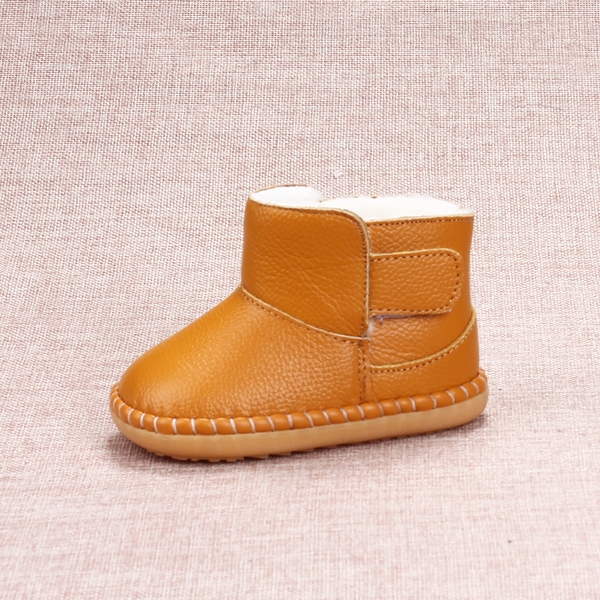 Дамски кожени боти с лепки за момичета в кафяв, червен, златист, розов, жълт и бежов цвят