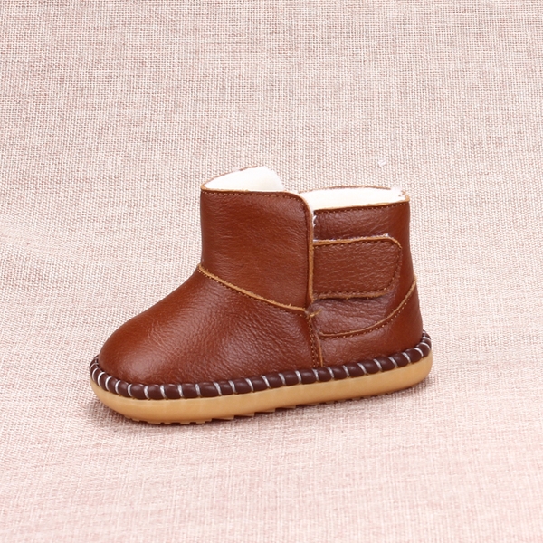 Дамски кожени боти с лепки за момичета в кафяв, червен, златист, розов, жълт и бежов цвят