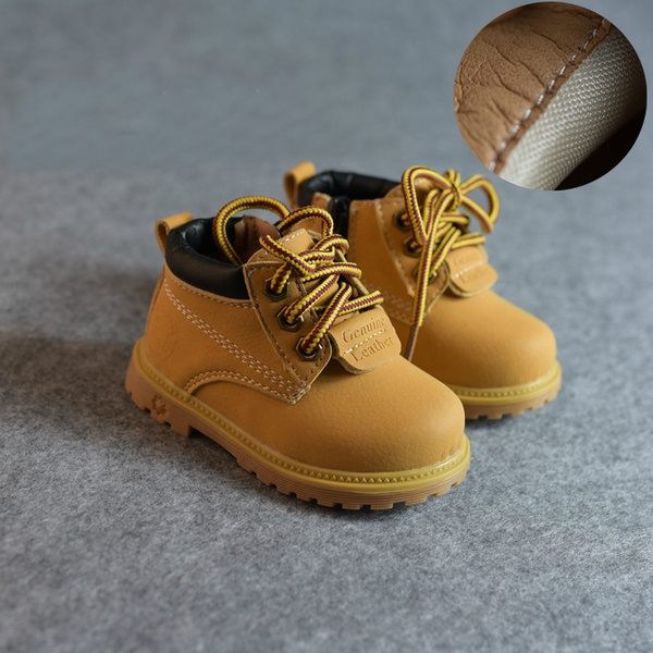 Детски боти за сняг за момчета в черен и жълтокафяв цвят с връзки