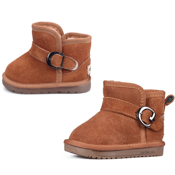 Детски дебели боти за момичета с пух и без пух, с каишка в черен, розов, цикламен, лилав, жълт и светлокафяв цвят