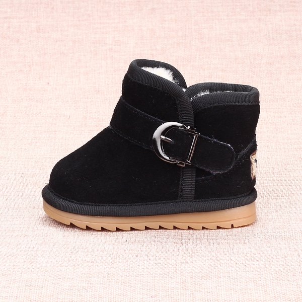 Детски дебели боти за момичета с пух и без пух, с каишка в черен, розов, цикламен, лилав, жълт и светлокафяв цвят