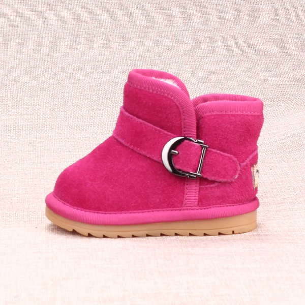 Детски дебели боти за момичета с пух и без пух, с каишка в черен, розов, цикламен, лилав, жълт и светлокафяв цвят