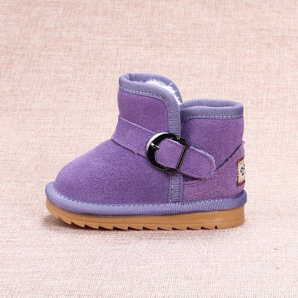 Детски дебели боти за момичета с пух и без пух, с каишка в черен, розов, цикламен, лилав, жълт и светлокафяв цвят