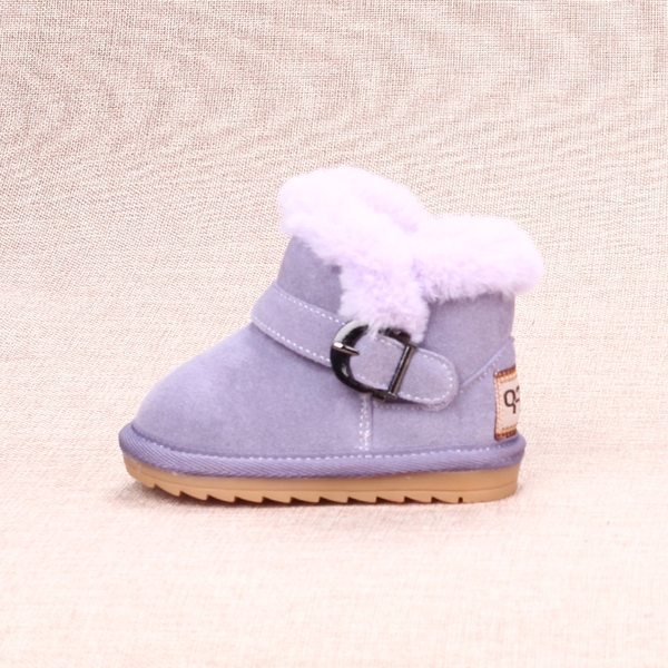 Детски дебели боти за момичета с пух и без пух, с каишка в черен, розов, цикламен, лилав, жълт и светлокафяв цвят