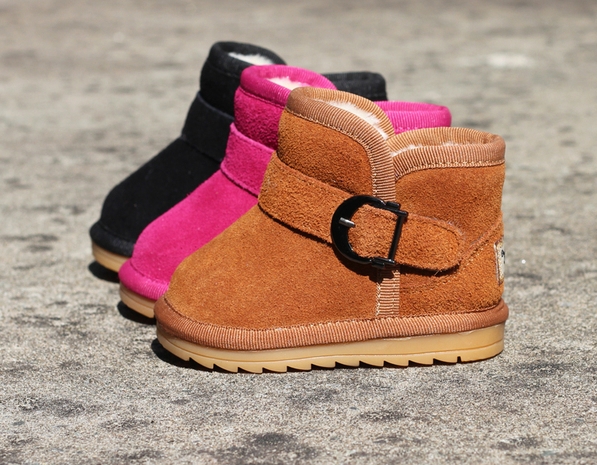 Детски дебели боти за момичета с пух и без пух, с каишка в черен, розов, цикламен, лилав, жълт и светлокафяв цвят
