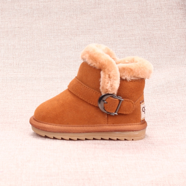 Детски дебели боти за момичета с пух и без пух, с каишка в черен, розов, цикламен, лилав, жълт и светлокафяв цвят