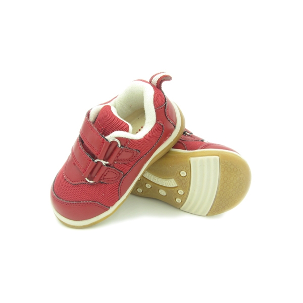 Детски дишащи, неплъзгащи кецове за момчета с лепки в оранжев, червен, син и тъмнокафяв цвят