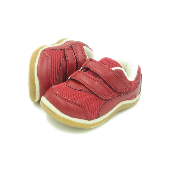 Детски дишащи, неплъзгащи кецове за момчета с лепки в оранжев, червен, син и тъмнокафяв цвят