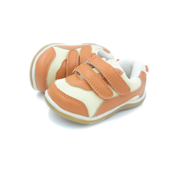 Детски дишащи, неплъзгащи кецове за момчета с лепки в оранжев, червен, син и тъмнокафяв цвят