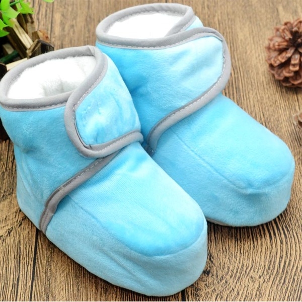 Топли меки бебешки боти за момичета и момчета с лепки в светлосин, сив, син, червен, бежов, розов цвят