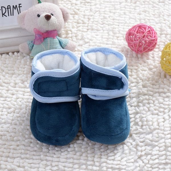 Топли меки бебешки боти за момичета и момчета с лепки в светлосин, сив, син, червен, бежов, розов цвят