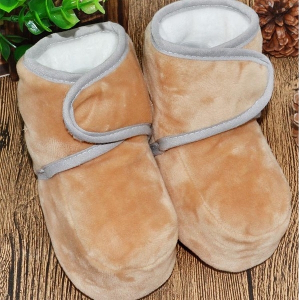 Топли меки бебешки боти за момичета и момчета с лепки в светлосин, сив, син, червен, бежов, розов цвят