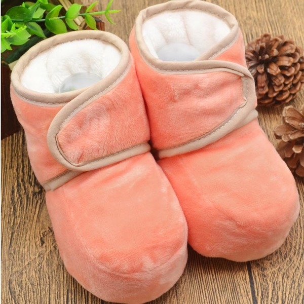 Топли меки бебешки боти за момичета и момчета с лепки в светлосин, сив, син, червен, бежов, розов цвят