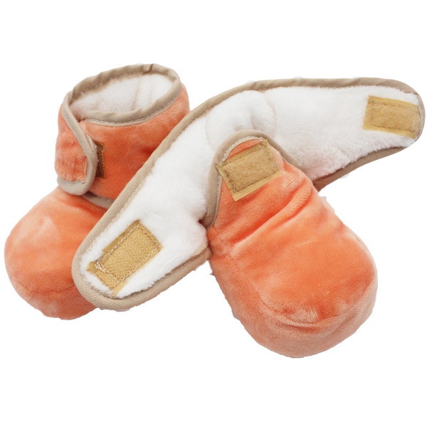 Топли меки бебешки боти за момичета и момчета с лепки в светлосин, сив, син, червен, бежов, розов цвят