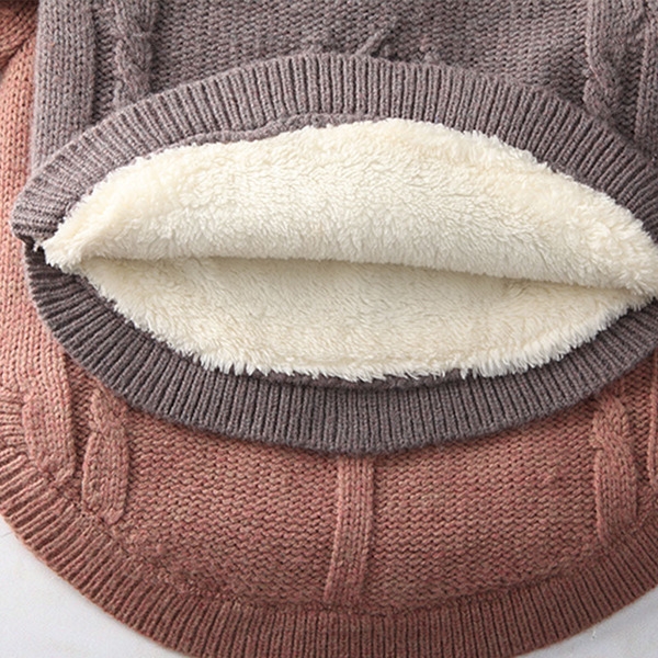 Детски пуловер за момичета, топъл в червен, сив, бял и розов цвят