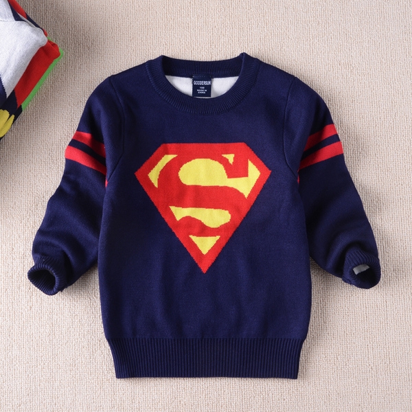 Baby Sweater Superman αγόρια σε πράσινο, μπλε, κόκκινο και γκρι