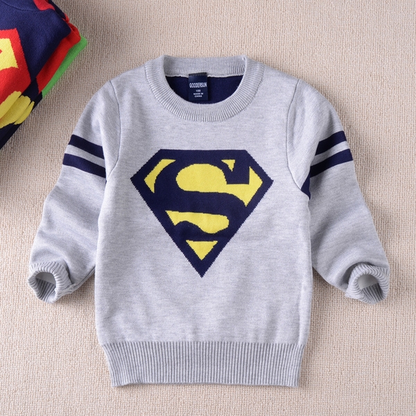Baby Sweater Superman αγόρια σε πράσινο, μπλε, κόκκινο και γκρι