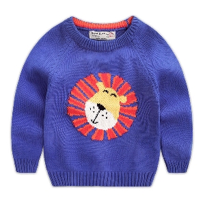 Παιδικό πουλόβερ για  αγόρια με μια ζωηρή διακόσμηση τίγρης