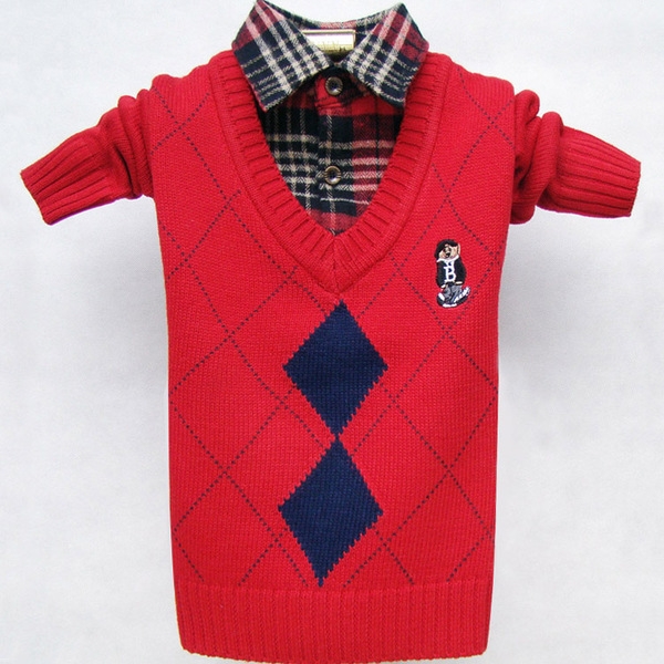 Κομψό παιδικό πουλόβερ για αγόρια + κολάρο για τα πουκάμισα με κουμπιά σε γκρι και πράσινο χρώμα