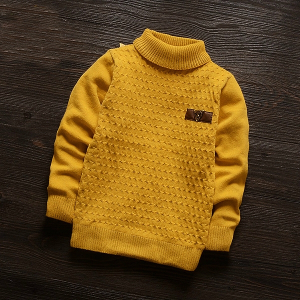 Дебел детски пуловер за момичета - поло, в 3 модела 