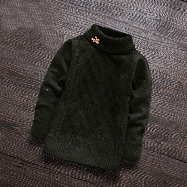 Дебел детски пуловер за момичета - поло, в 3 модела 