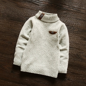 Дебел детски пуловер за момичета - поло, в 3 модела 