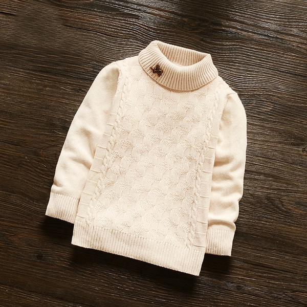 Дебел детски пуловер за момичета - поло, в 3 модела 