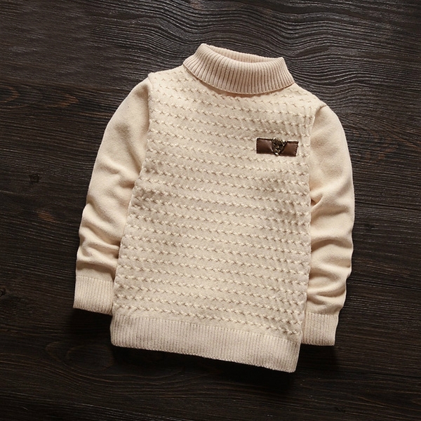 Дебел детски пуловер за момичета - поло, в 3 модела 