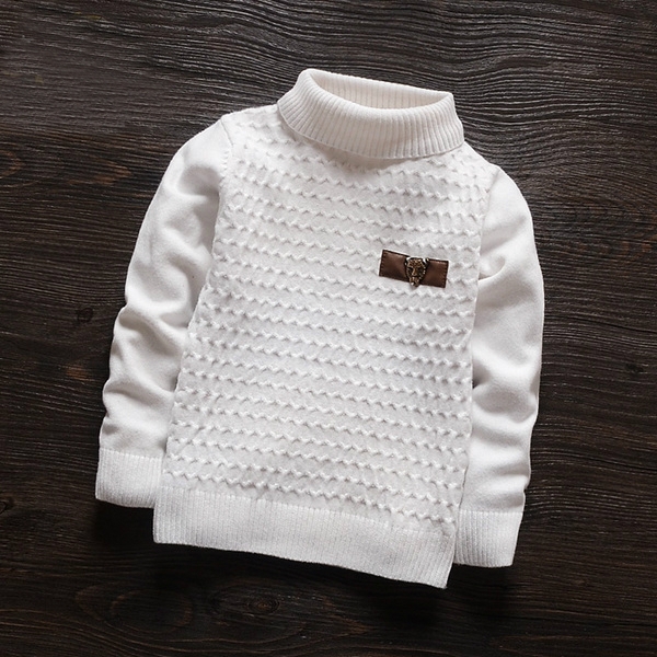 Дебел детски пуловер за момичета - поло, в 3 модела 