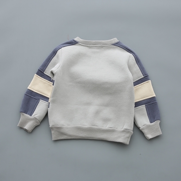 Стилна блуза за момичета в розов, син, сив и черен цвят с О-образно деколте, широка