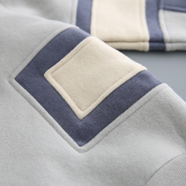 Стилна блуза за момичета в розов, син, сив и черен цвят с О-образно деколте, широка