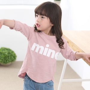Детска блуза за момичета в над 10 цвята с надпис \'Mine\'