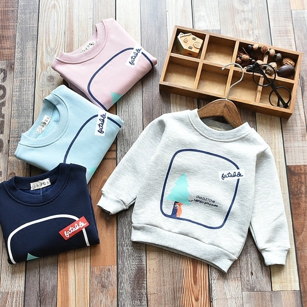 Детска дебела блуза за момичета и момчета с анимационни изображения в светлосин, сив, тъмносив, розов и червен цвят