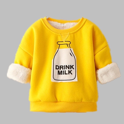 Детска кашмирена блуза за момчета и момичета в няколко цвята и 2 модела - на топчета и с картинка