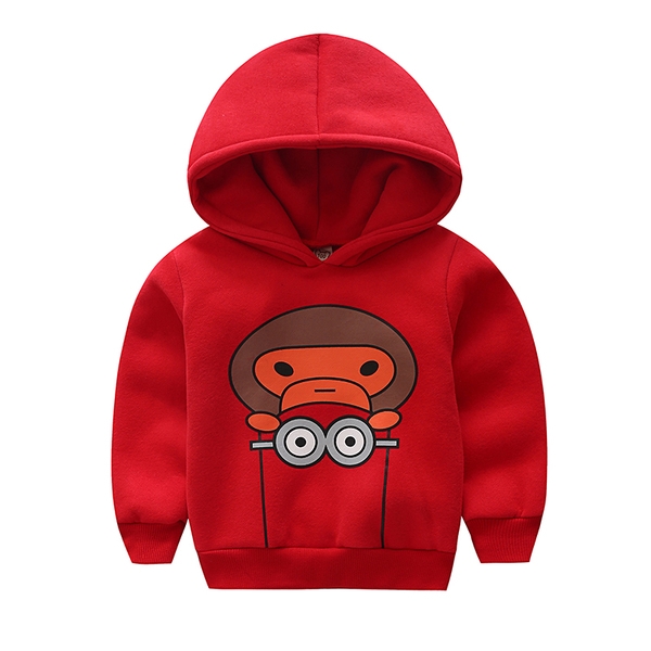 Детски пуловер за момчета и момичета с маймунка в червен, жълт, бял и син цвят