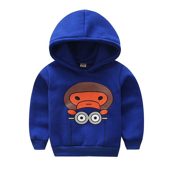 Детски пуловер за момчета и момичета с маймунка в червен, жълт, бял и син цвят