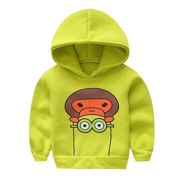 Детски пуловер за момчета и момичета с маймунка в червен, жълт, бял и син цвят