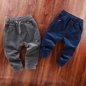 Παιδικά παντελόνια για αγόρια τύπου Slim με λαστικό, μπλε και γκρι με τσέπες