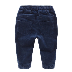Παιδικά παντελόνια για αγόρια τύπου Slim με λαστικό, μπλε και γκρι με τσέπες