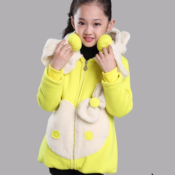 Детски дебели кадифени якета за момичета - модерни, червени, цикламени, жълти