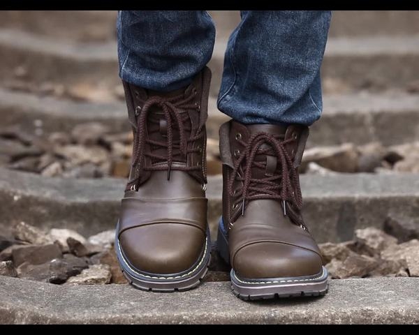 Мъжки есенни и зимни ботуши черни и кафяви с и без кадифе