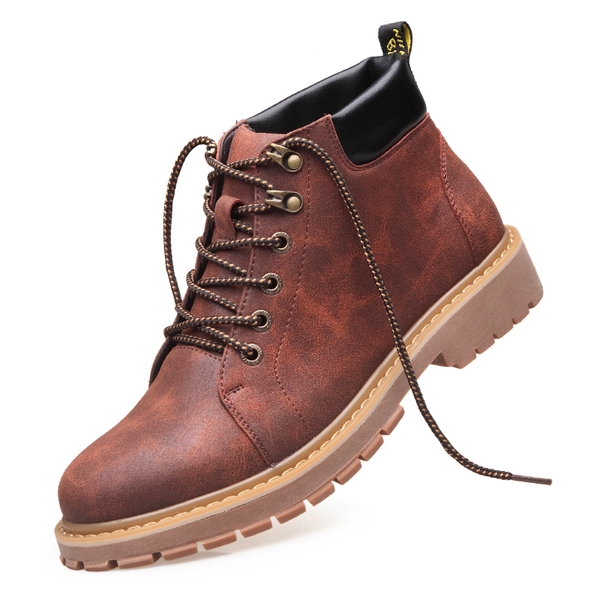 Мъжки зимни ниски боти с основен материал микрофибърна кожа три модела в кафяво и черно