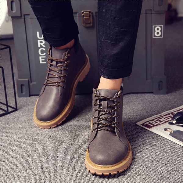 Мъжки зимни ниски боти с основен материал микрофибърна кожа три модела в кафяво и черно