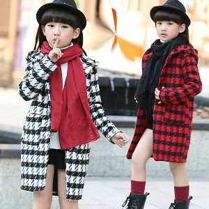 Ζεστό παιδικό παλτό για τα κορίτσιασε μπεζ, λευκό, πορτοκαλί, κόκκινο, ροζ χρώμα