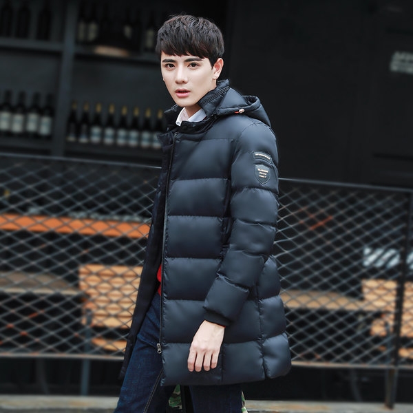 Ανδρικά χειμωνιάτικα μπουφάν με κουκούλα και πολυεστέρα και βαμβάκι μπλε, πράσινο και μαύρο χρώμα