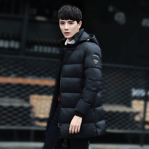 Ανδρικά χειμωνιάτικα μπουφάν με κουκούλα και πολυεστέρα και βαμβάκι μπλε, πράσινο και μαύρο χρώμα